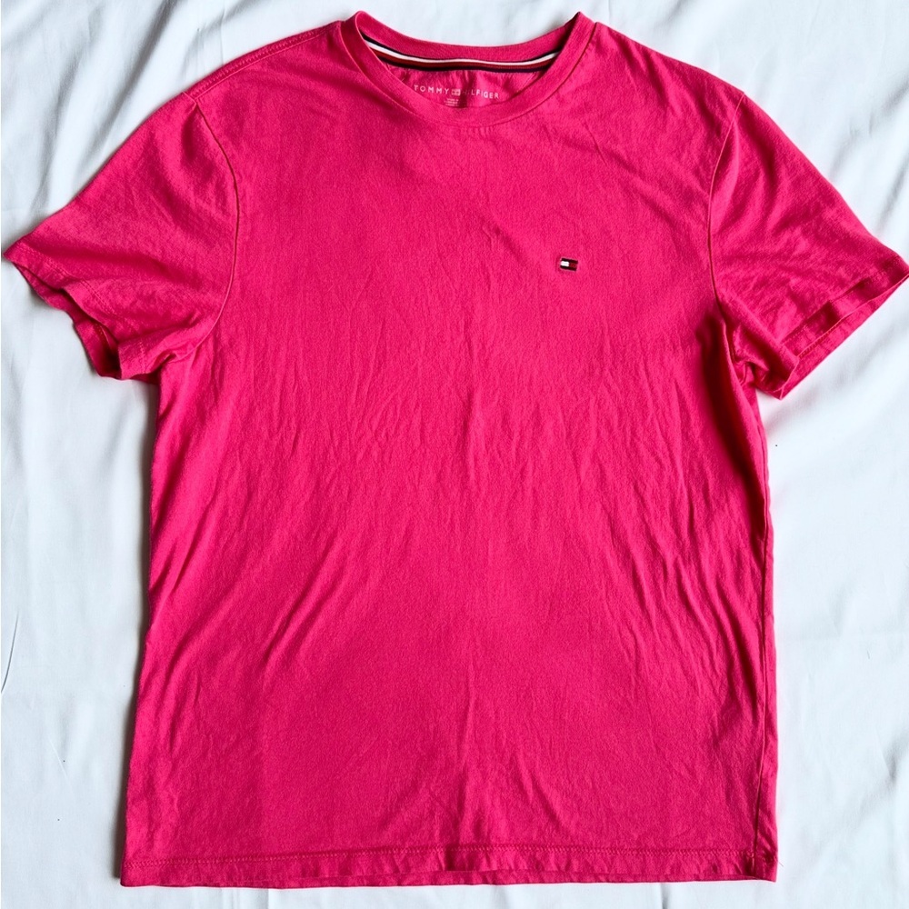 Pink Tommy Hilfiger Embroidered Logo Tshirt